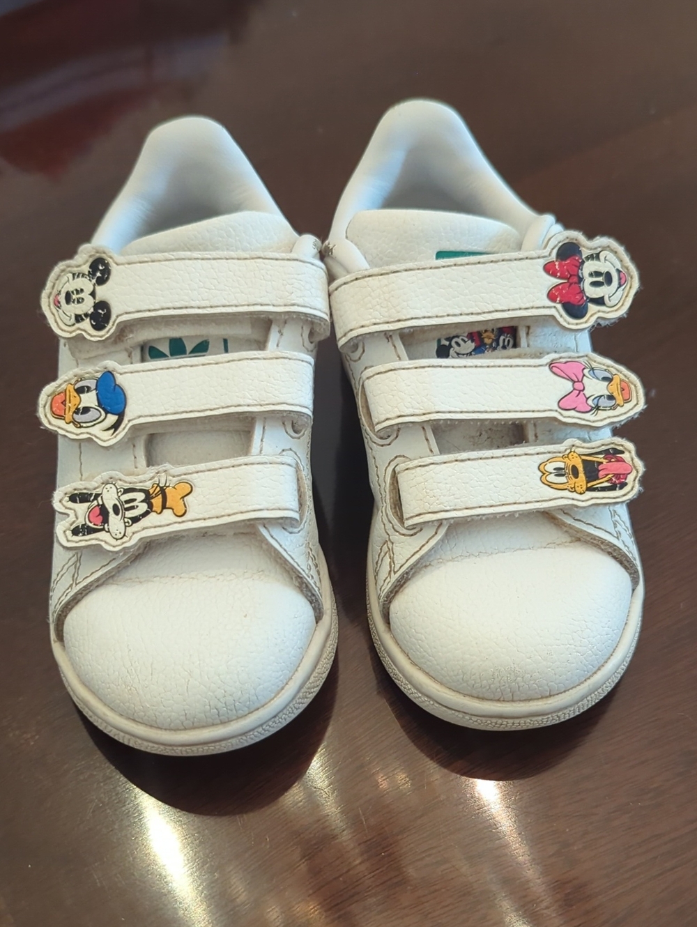 adidas Kids White Disney Velcro Sneakers, Size 7